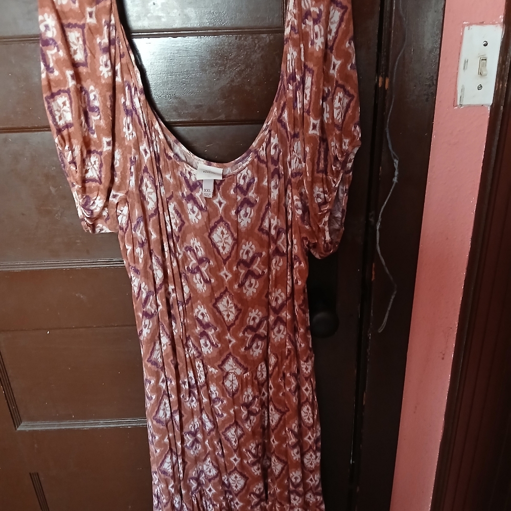 Knox Rose Brown and White Maxi Dress - Picture 11 of 12